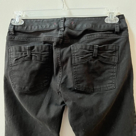 GAP Womens Limited Edition Black Jeans Straight Leg Sz 6 Cotton Spandex Bow - Picture 6 of 8